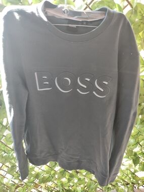 Boss Black Embossed Logo Crewneck Sweater